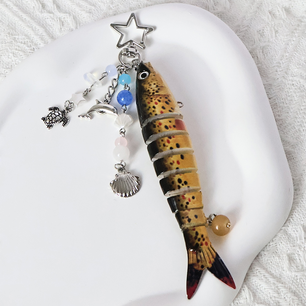 Realistic Fish And Star Shaped Lanyard Handmade Keychain Pendant Mobile Accessories For Men And Women X3UD